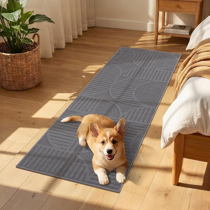 Findosom Washable Runner Rug 2x8, Geometric High-Low Textured Non Slip Hallway - Image 6