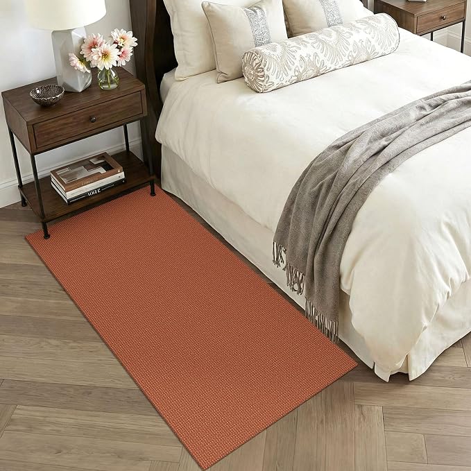 KOZYFLY Orange 3x6 Washable Runner Rug, Non Slip Wide Runners - Image 9