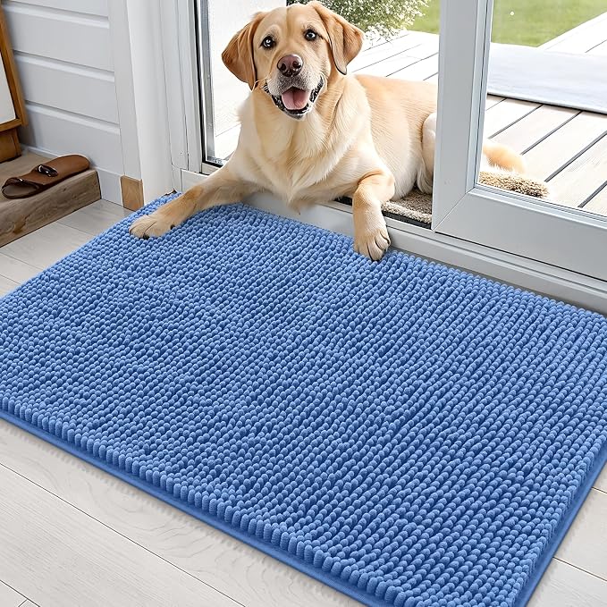 OLANLY Dog Door Mat for Muddy Paws 36x24, Super Absorbent Chenille Mud Mat | by OLANLY