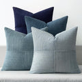 MIULEE Dusty Blue Navy Farmhouse Throw Pillow Covers 16x16 Inch Set of 4 Boho by MIULEE