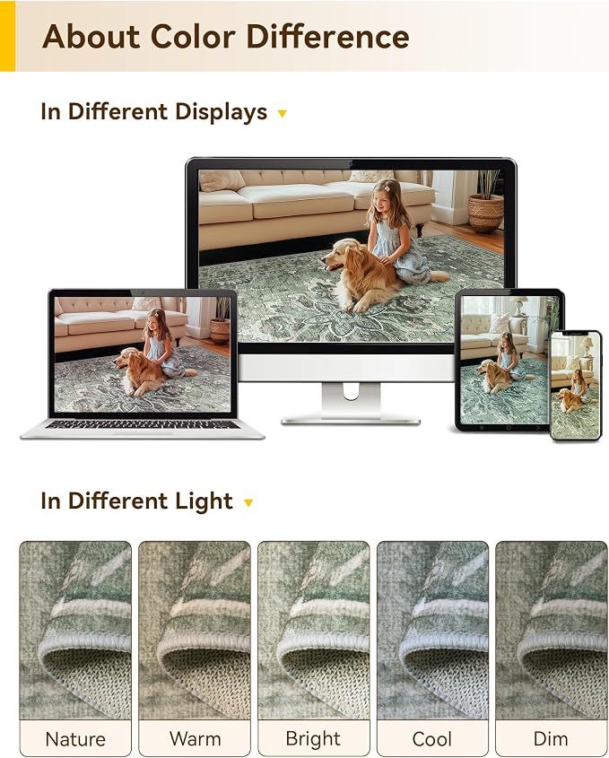 RELEANY Washable Area Rug, Runner 3'x7', Water Repellent, Pet Friendly - Image 8