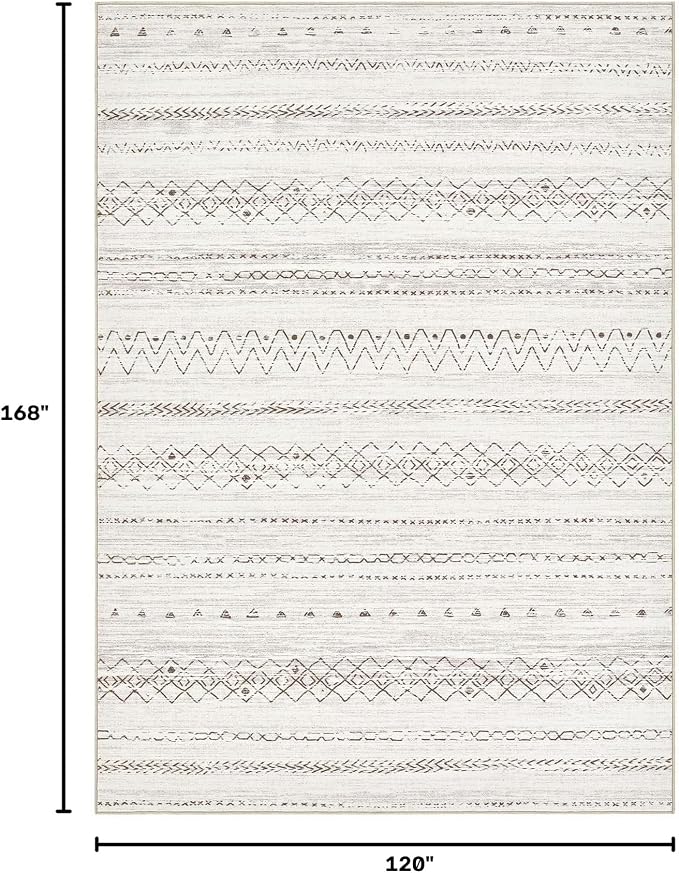 cotiled Boho 10x14 Area Rug for Living Room: Large Moroccan Washable Rug | - Image 2