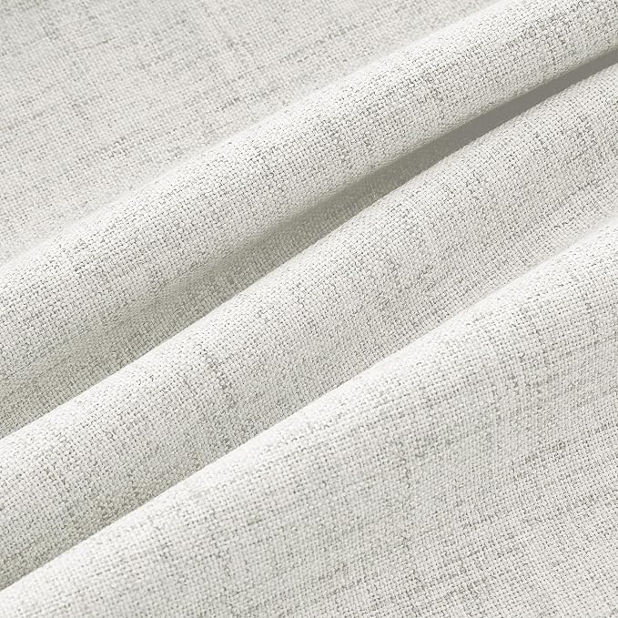 MIULEE 100% Blackout Linen Curtains 42 x 84 Inch Light Beige 2 Panels | Thermal - Image 9