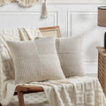 Fancy Homi 2 Packs Neutral Taupe Euro Decorative Throw Pillow Covers 28x28 Inch by Fancy+Homi
