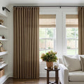 Extra Wide 102 Inch Long Pleat Curtains 70 Inch Wide Dutch Cocoa | Pinch Pleat by Twodrapes
