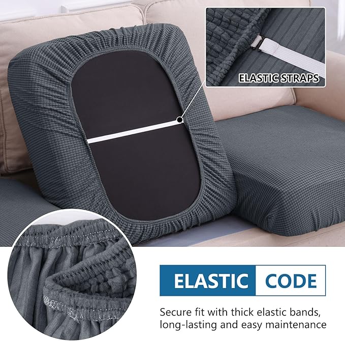 Waterproof Couch Cushion Covers, Sectional Sofa Cushion Slipcovers L Shape - Image 4