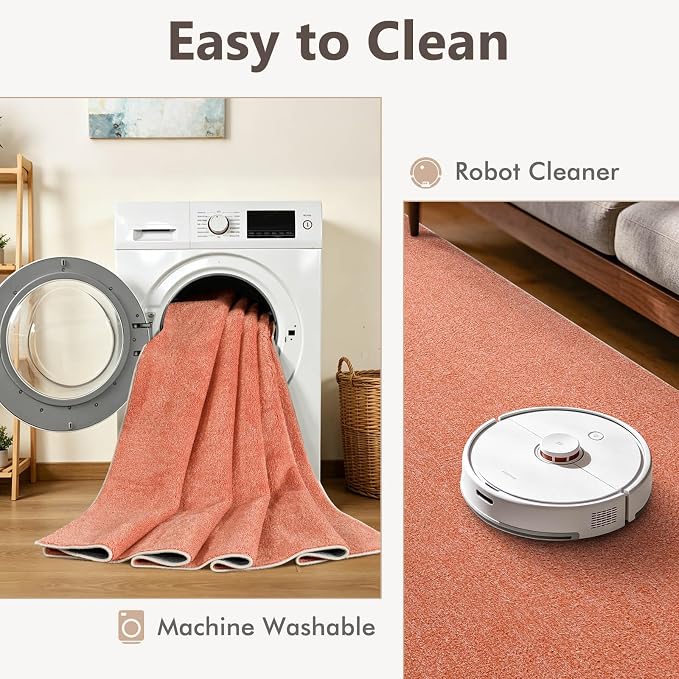 2x8 Orange/White Runner Rug Washable Non-Slip - Image 6