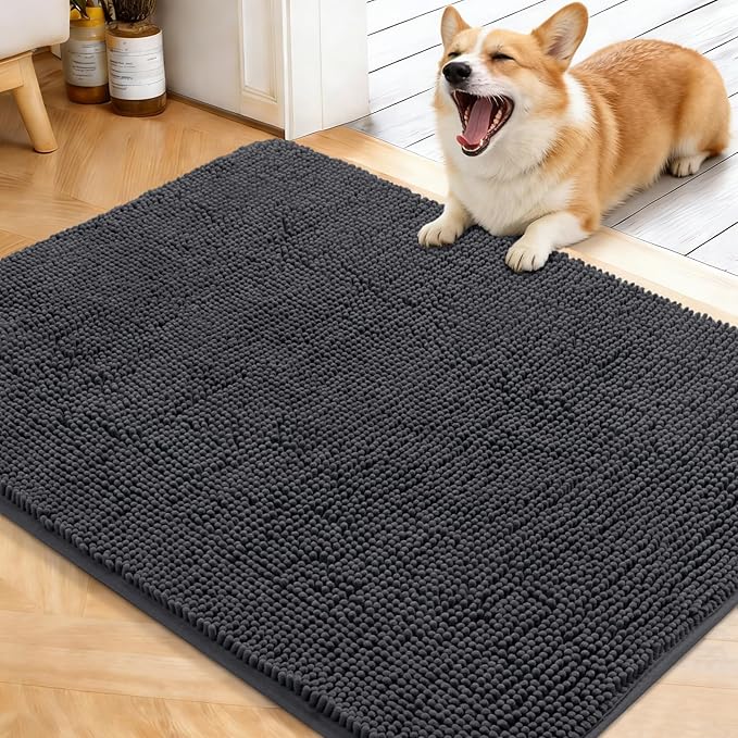 OLANLY Dog Door Mat for Muddy Paws 40x32, Super Absorbent Chenille Mud Mat | by OLANLY