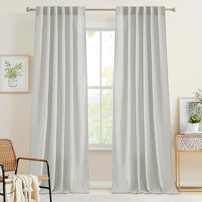 RYB HOME Sheer Curtains 108 inches, Extra Long Floor to Ceiling Curtains | by RYBHOME