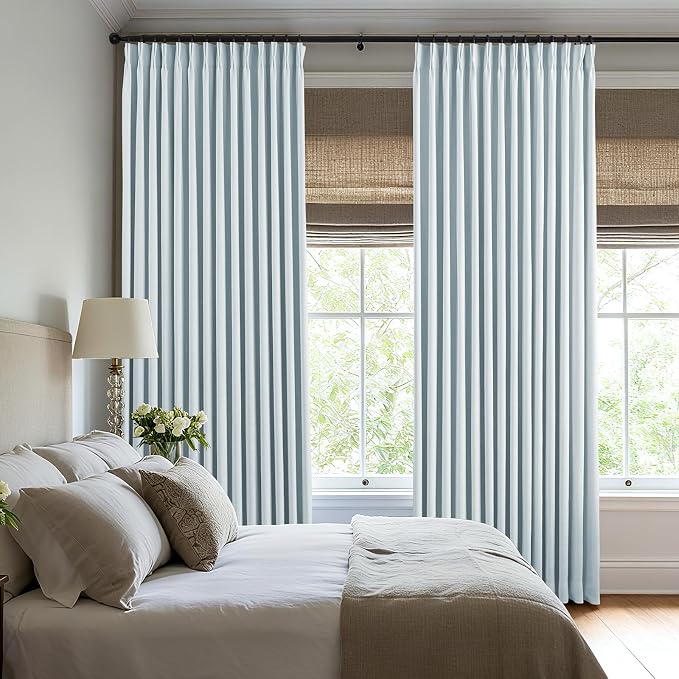 Pinch Pleated Linen Curtains 100% Blackout 84 Inches Long - Image 4