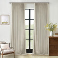 Oatmeal Blackout Pinch Pleat Linen Curtains 105 Inches Long by Twodrapes