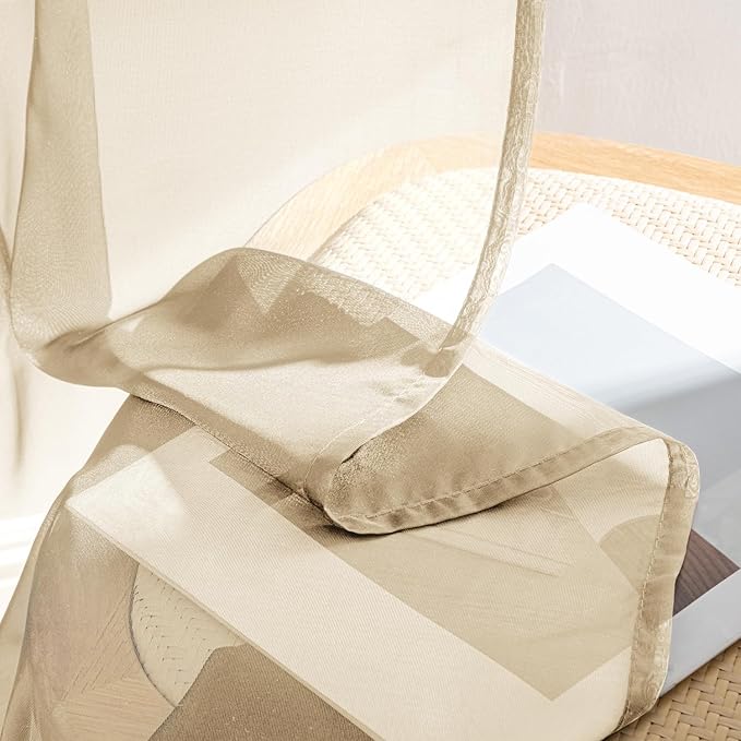 MIULEE Cream Sheer Curtains 72 Inches Long 4 Panels 42 x 72 Inches | Light - Image 7