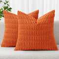 MIULEE Fall Corduroy Decorative Throw Pillow Covers 20x20 Orange Pack of 2 | by MIULEE