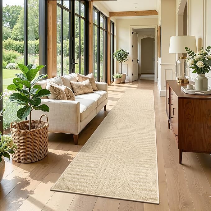 Findosom Washable Runner Rug 2x8, Geometric High-Low Textured Non Slip Hallway - Image 6