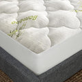 Queen Size Mattress Pad Air Topper Cover, Viscose Made from Bamboo, Soft Breathable Noiseless Camping Stretches up to 18"