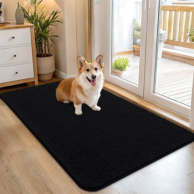 OLANLY Dog Door Mat for Muddy Paws 45x27, Super Absorbent Chenille Mud Mat | by OLANLY