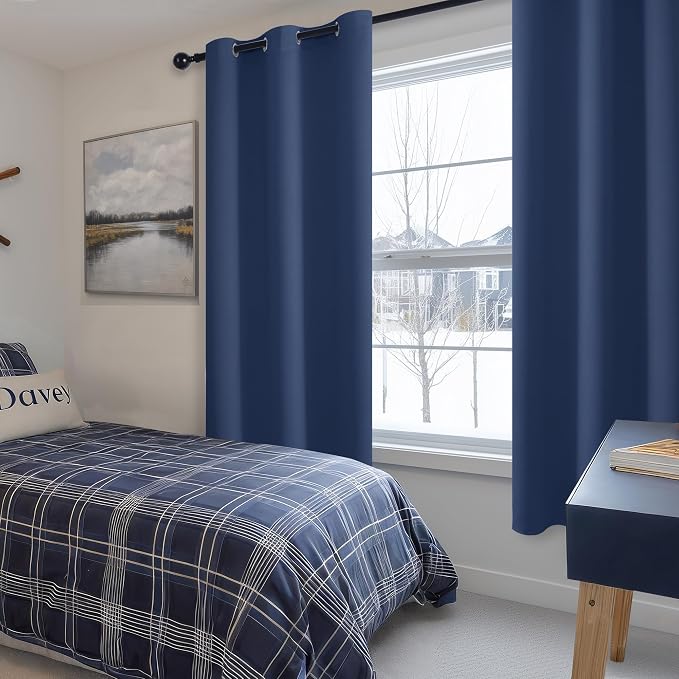 Room Darkening Curtains for Bedroom, 38 x 72 Inch, 2 Panels | Noise Reducing - Image 6