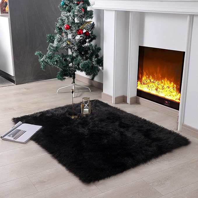 linmopm Faux Fur Sheepskin Rug, 3x4 ft | Shag Fluffy Fuzzy, High-Density Cushion by Limopmfauxfurproducts