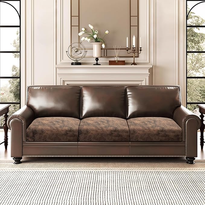 ANARACHON Leather Look Couch Cushion Covers Sofa Seat Slipcovers Sets Couches - Image 2