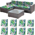 CALBODE 8 Pcs Outdoor Seat Cushion Covers, Tropical Plant | Botanical Chair by CALBODE