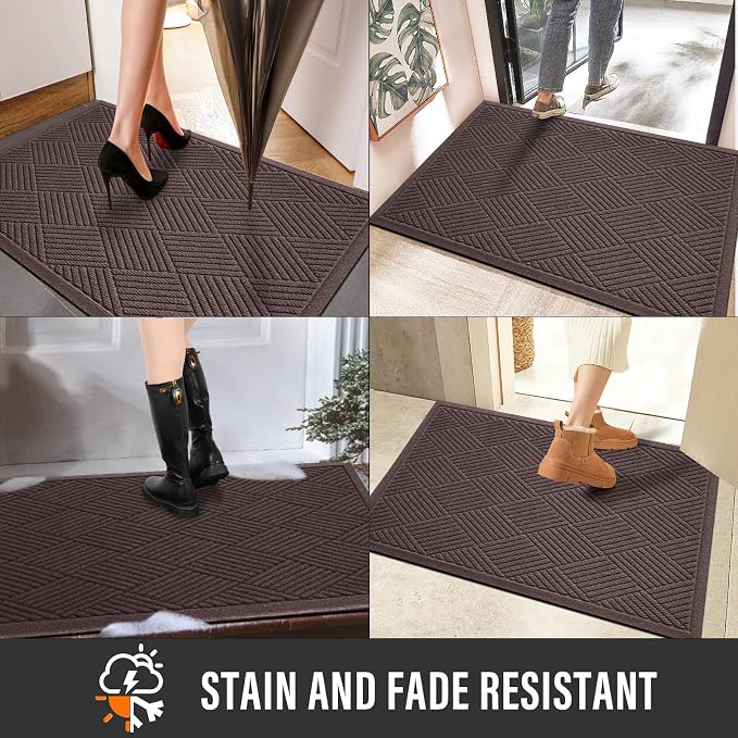 Sturdy Front Door Mat, Absorbent Muddy Dirt Resist Welcome Door Mats Outdoor - Image 5