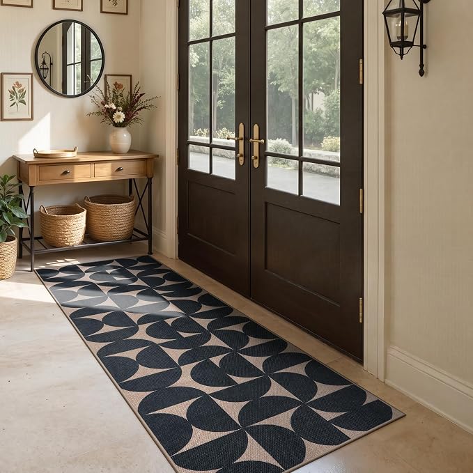 Lahome Semi Circle Easy Jute Kitchen Runner Rug, 2x6 Non Slip Runner Rug | - Image 8