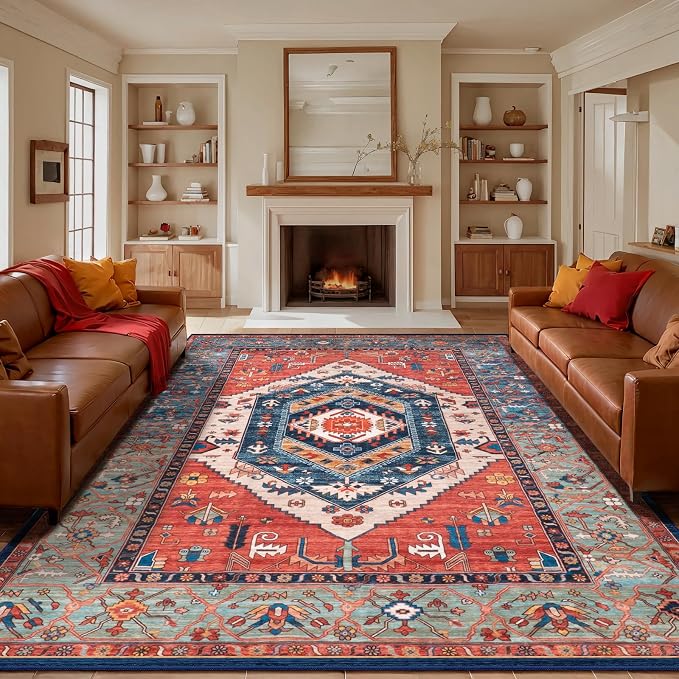 SERISSA 9x12 Washable Non Slip Boho Area Rug - Image 7