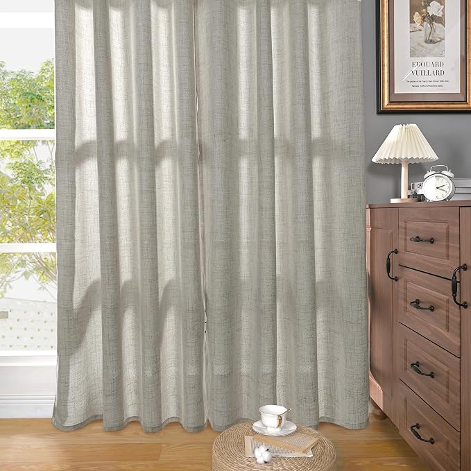 YoungsTex Dark Grey Linen Curtains - Image 9