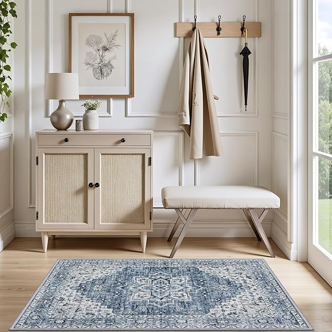 2x3 Area Rugs Living Room: Washable Vintage Rug - Image 5