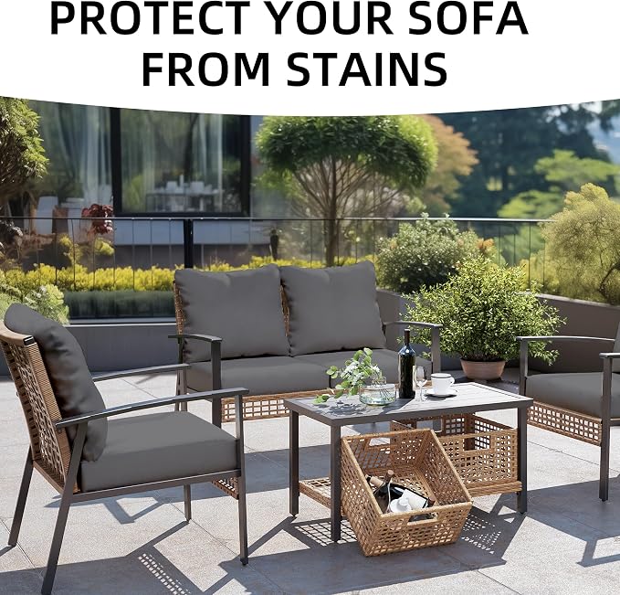 8PCS Patio Cushion Covers.Patio Furniture Couch SeatSlipcovers | Washable - Image 4