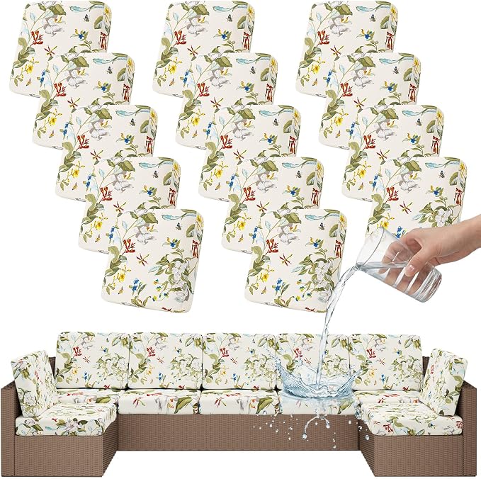 Smiry Waterproof Patio Cushion Covers, Stretch Outdoor Furniture Covers | Couch by Smiry