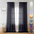 Sheer Curtain Panels Set 96" Inches Long, Solid Voile Light Filtering Airy by Lecloud