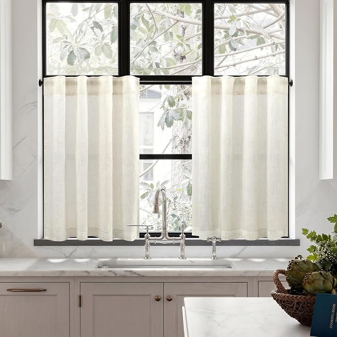 Pitalk 24 Inch Cafe Linen Curtains - Image 8