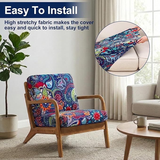 Smiry Waterproof Patio Cushion Covers, Stretch Outdoor Furniture Covers | Couch - Image 7