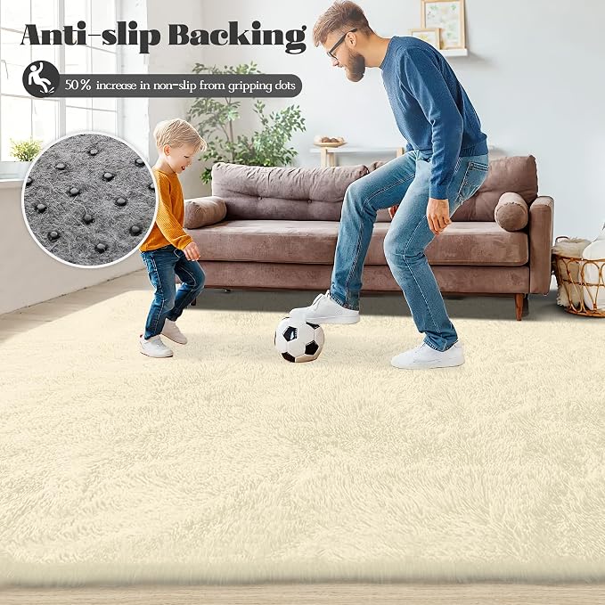 5x8 Area Rug for Living Room: Fluffy Shag Soft Washable Rugs Fuzzy Plush Indoor - Image 8