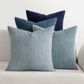 MIULEE Soft Corduroy Decorative Throw Pillow Covers Blue Navy Series 24x24 | by MIULEE