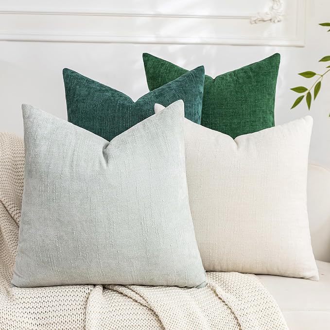 Set of 4 Soft Textured Decorative Throw Pillow Covers 16x16 Inch Cozy Farmhouse by Cozoomy
