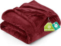 Utopia Bedding Soft Fleece Bed Blanket Twin Size Burgundy | Microfiber Plush by UTOPIABEDDING
