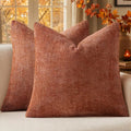 MIULEE Fall Decorative Rust Couch Throw Pillow Covers 18x18 Inch 2 Pack | by MIULEE