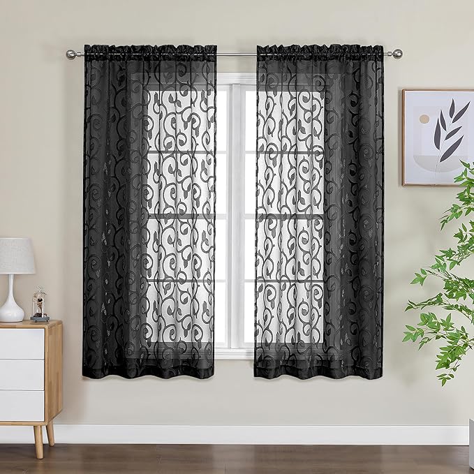 Furman Sheer Curtains 63 inch Length by OWENIE