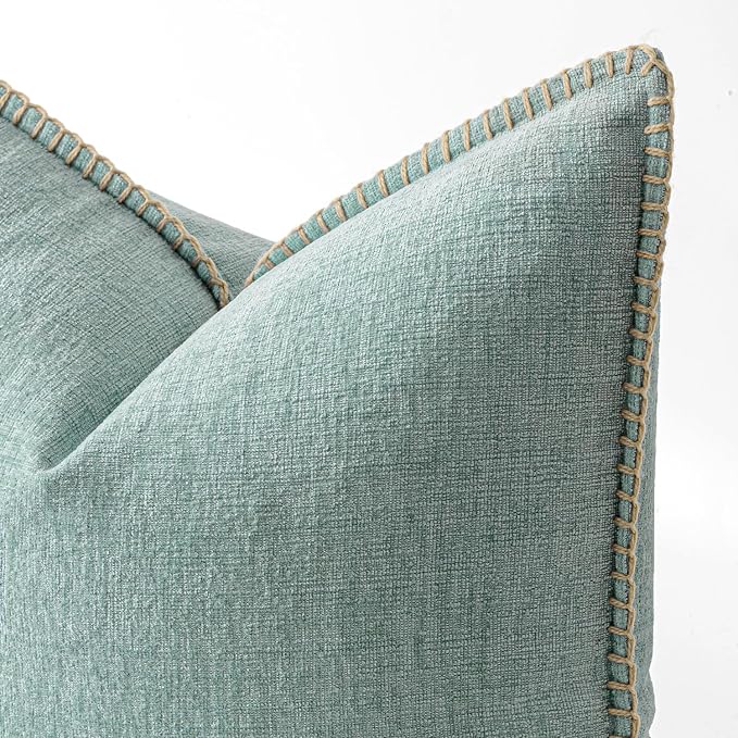 MIULEE Decorative Couch Throw Pillow Covers 20x20 Inch Coastal Light Blue | 2 - Image 2