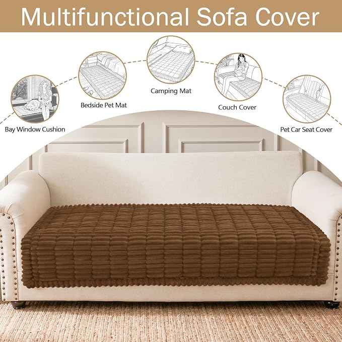 Couch Cover for Dogs, Washable Non Slip Plush Flannel Sofa Protector | Thick - Image 3