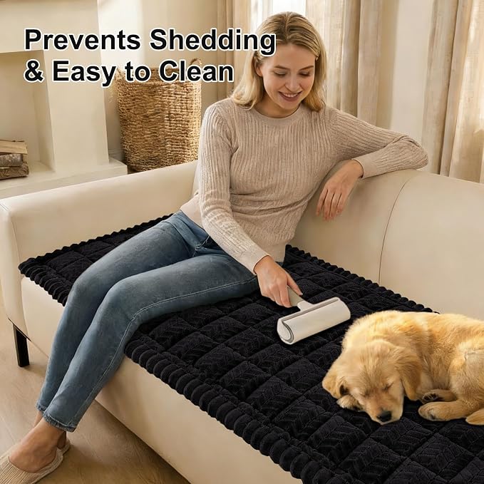 Smiry Couch Cover for Dogs, Non Slip Fuzzy Pet Sofa Covers Washable | Sofa - Image 4