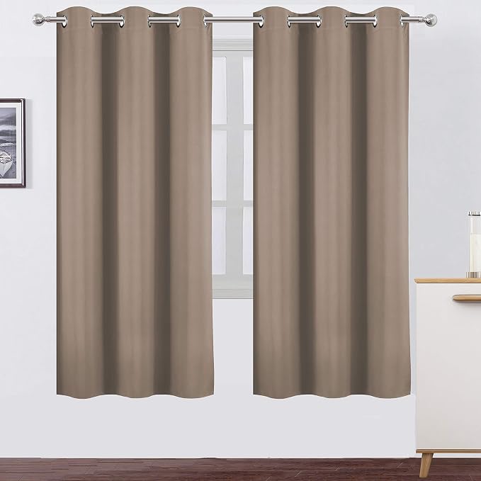 Cappuccino Thermal Blackout Curtains/42 x 72 Inch/Set of 2 Panels Room by Lemomo