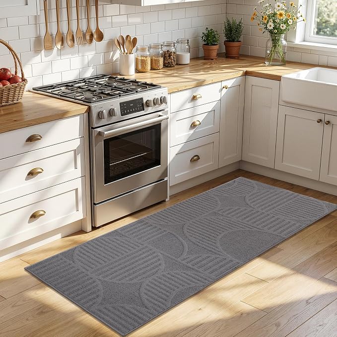 Findosom Washable Runner Rug 2x6, Geometric High-Low Textured Non Slip Hallway - Image 6