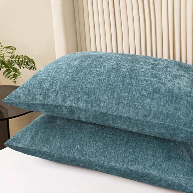 CaliTime Decorative Standard Throw Pillow Covers 26 X 20 Inches Smoke Blue | - Image 3