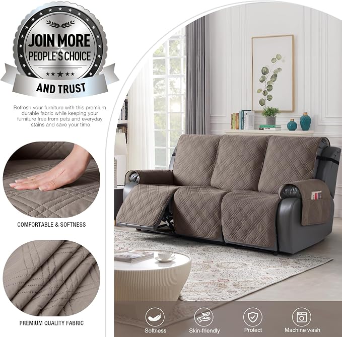 TAOCOCO 100% Waterproof Recliner Sofa Cover, Non Slip Split Couch Covers - Image 2