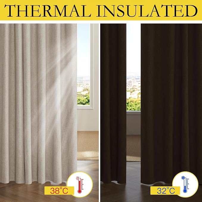 NICETOWN Linen Blackout Curtains - Image 6