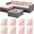 CALBODE 8 Pcs Stretch Outdoor Seat Cushion Covers, Washable Striped Chair Seat by CALBODE