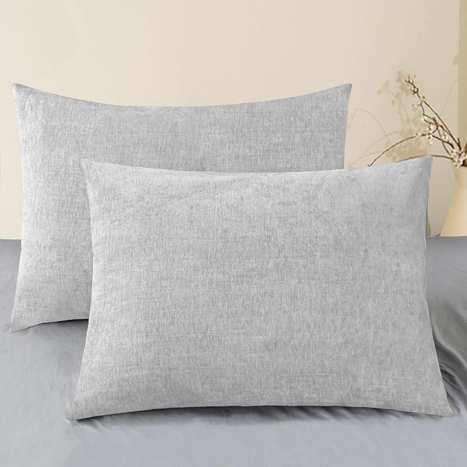 CaliTime Decorative Throw Pillow Covers 26 X 20 Inches Moonbeam Gray | Pack of 2 by CaliTime